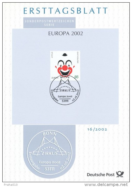 BRD / First Day Sheet (2002/16) 53111 Bonn: EUROPA 2002 (Circus) - Circo