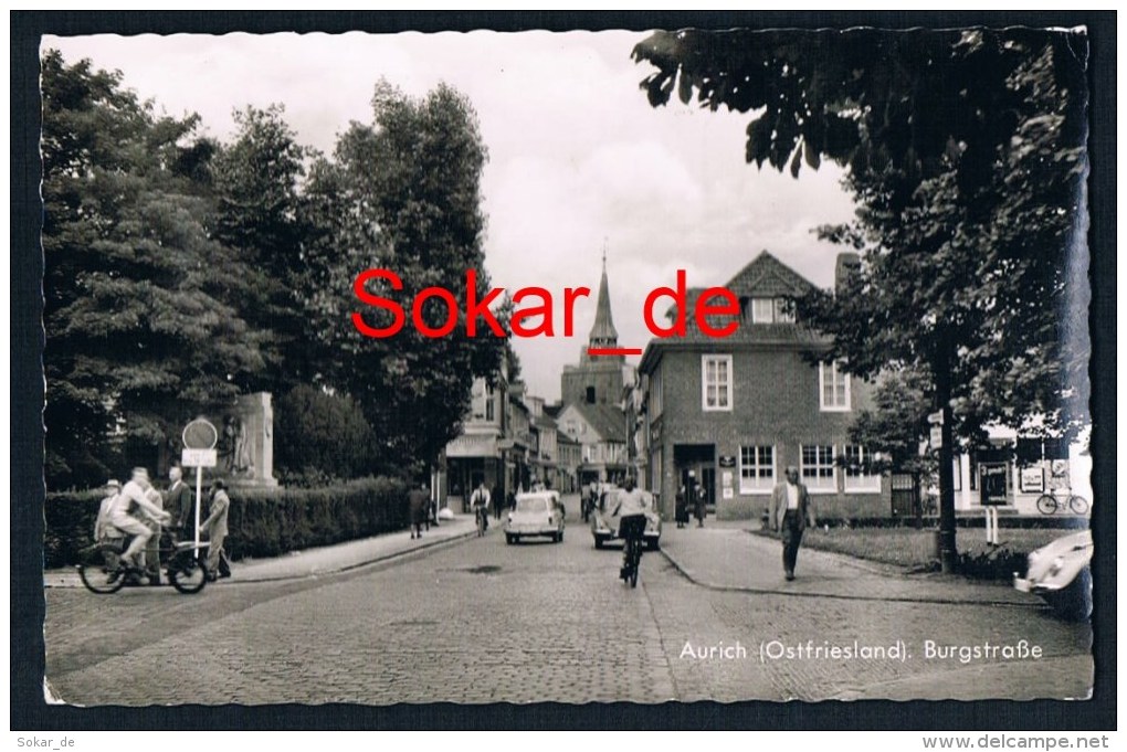 AK Aurich Ostfriesland 1965, Burgstraße, Automobile, Oldtimer Niedersachsen - Aurich