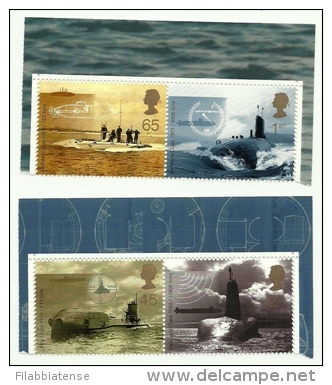 2001 - Gran Bretagna 2244a/47a Sommergibili - Da Libretto, - Sottomarini