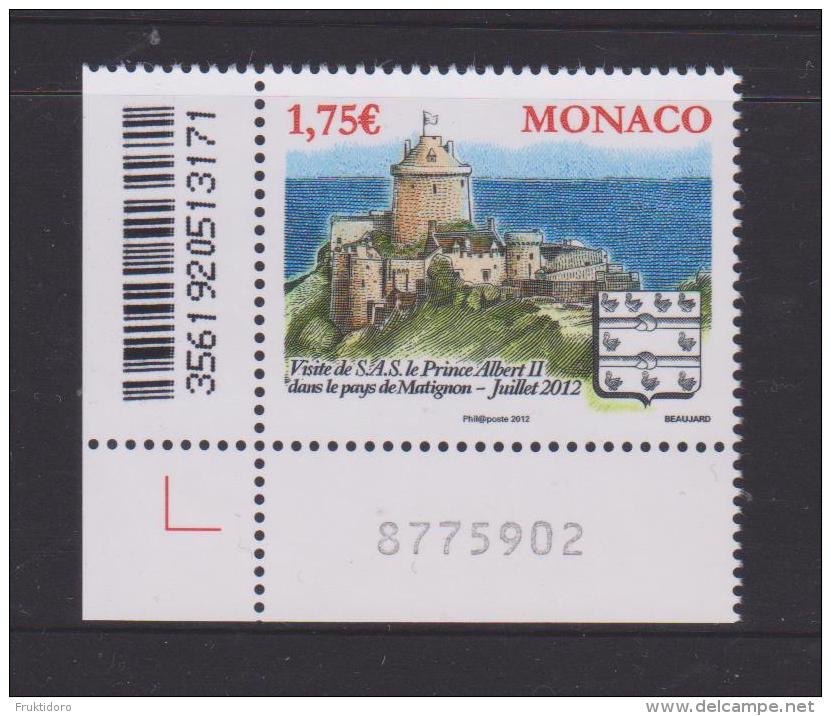 Monaco Mi 3092 A Former Grimaldi Fief - Matignon - Coat Of Armes - Castle - 2012 * * - Unused Stamps