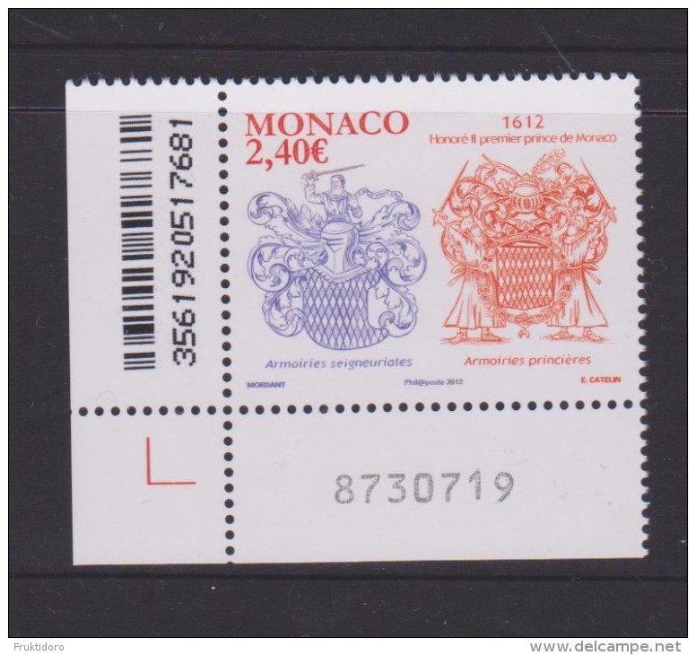 Monaco Mi 3101 Coat Of Arms Prince Honoré II Of Monaco - 400 Years Title 'Prince Of Monaco' 2012 * * - Otros & Sin Clasificación