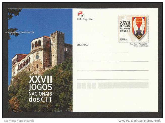 Portugal Carte Entier Postal 2012 Jeux De La Poste Château De Leiria Postal Stationery Post Games Leiria Castle - Schlösser U. Burgen