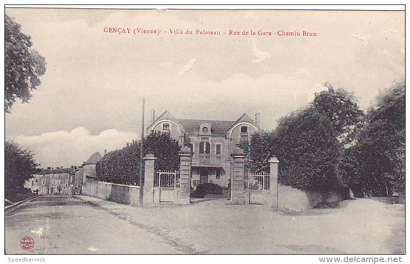 22426 Gencay, Vienne, Villa Du Palateau, Rue De La Gare, Chemin Brun. L.B.G. Série B - Gencay