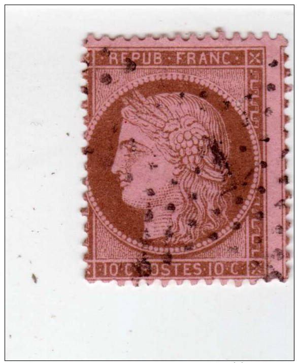 YT 58 - Cérès 10c Brun Sur Rose - Variété Piquage - Etoile 1 Type II - 1871-1875 Ceres