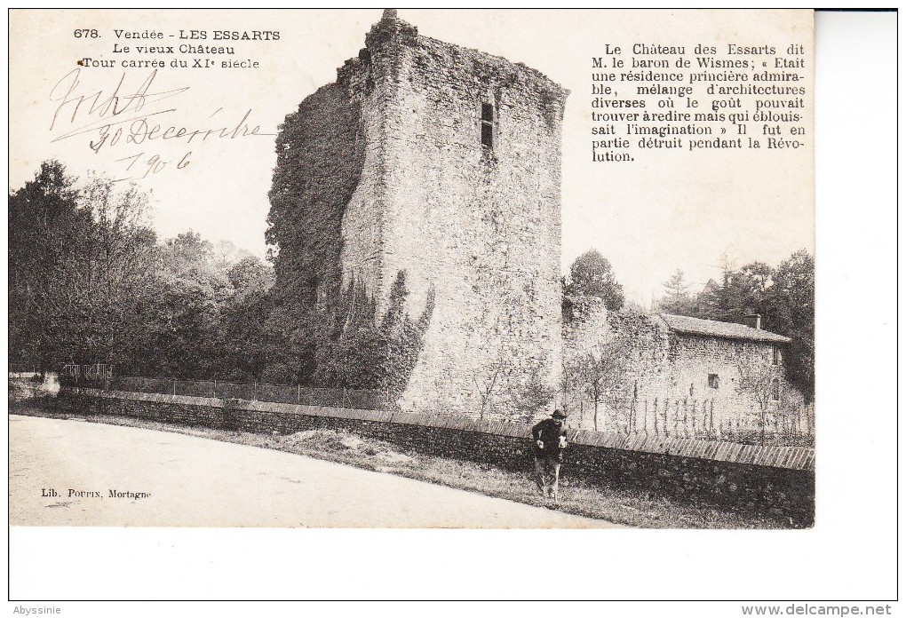 85 LES ESSARTS - (animé) Le Vieux Château - Tour Carrée - Nr 678 Poupin - D22 42 - Les Essarts