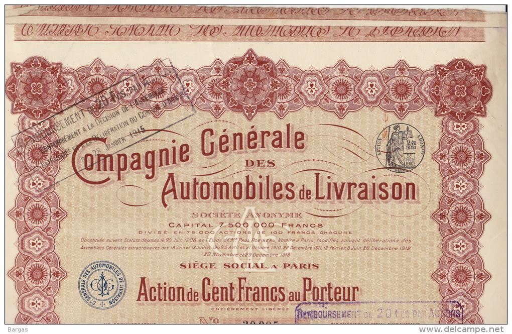 5X Compagnie Generale Des Automobiles De Livraison - Automovilismo