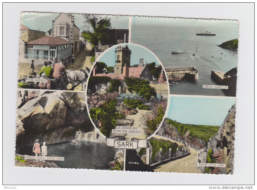 ILE SARK -VUES MULTIPLES The Avenue Creux Harbour COUPEE Venus Pool ANIME Editor Guernsey - Sark