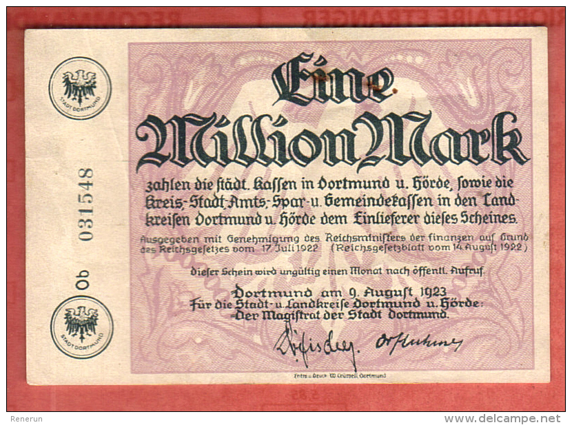 Billet Nécessité, émission Locale, Allemagne, Dortmund Horde 1923 - [11] Local Banknote Issues