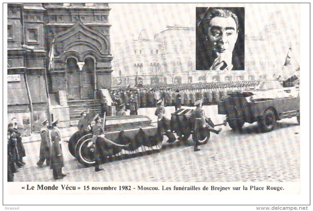 CPSM LE MONDE VECU FUNERAILLES DE BREJNEV SUR PLACE ROUGE 15 NOVEMBRE 1982 MOSCOU - Funérailles