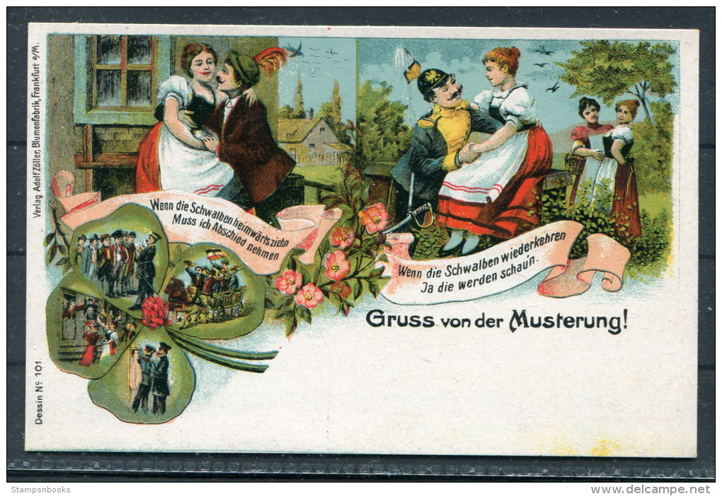 Gruss Von Der Musterung Adolf Zoller Postcard - Humour