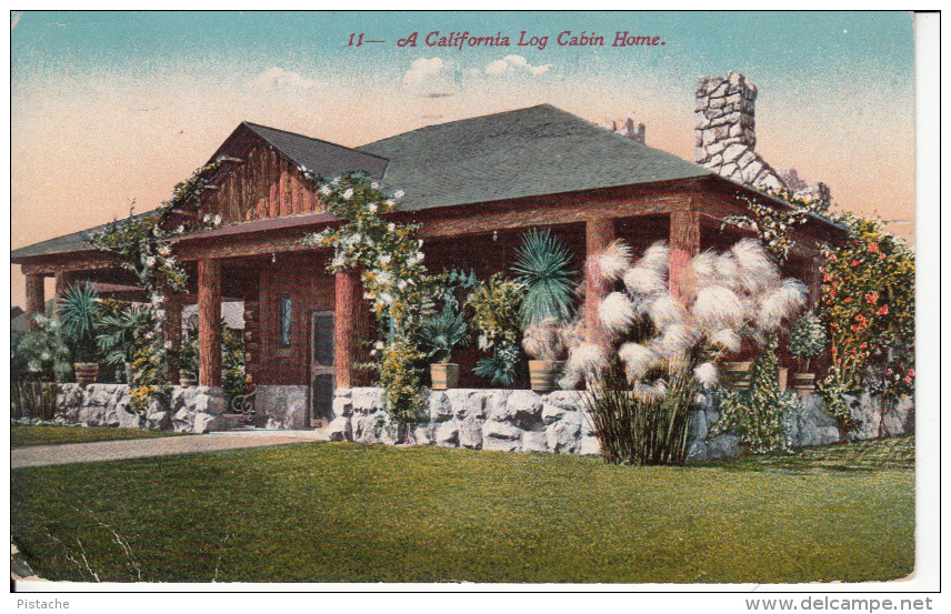 California Log Cabin Home - Stamp & Postmark 1912 - 2 Scans - Other & Unclassified