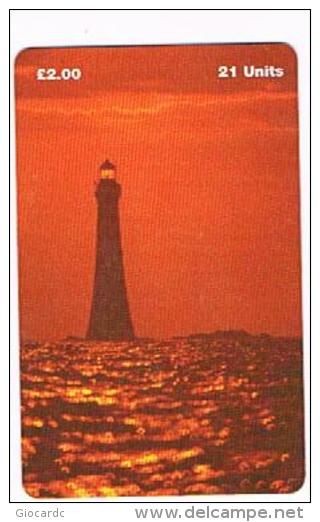 ISLE OF MAN - MANX TELECOM CHIP - CHICKEN ROCK LIGHTHOUSE  -  (USED) RIF.IOM30 - RIF. 7728 - Fari