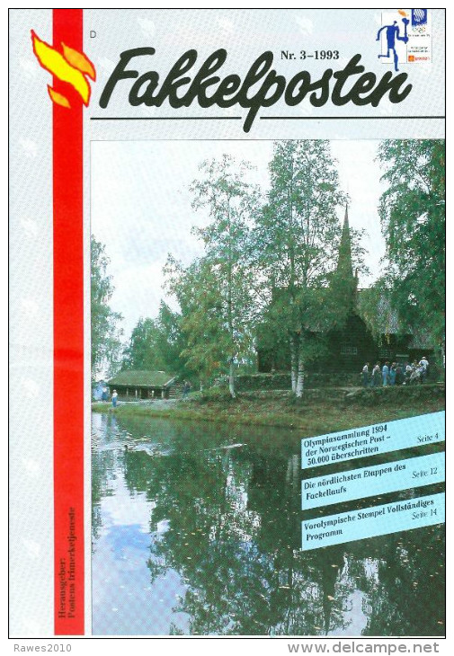 Norwegen Fakkelposten Nr. 3-1993 Olympische Spiele Lillehammer 1994 Ausgabe Der Norwegischen Post In Deutscher Sprache - Inverno1994: Lillehammer