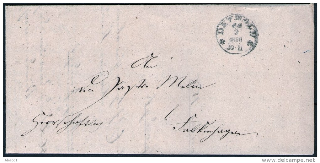 Altbrief 1856 Aus Detmold Nach Falkenhagen Mit Zierstempel Rischnau - Préphilatélie