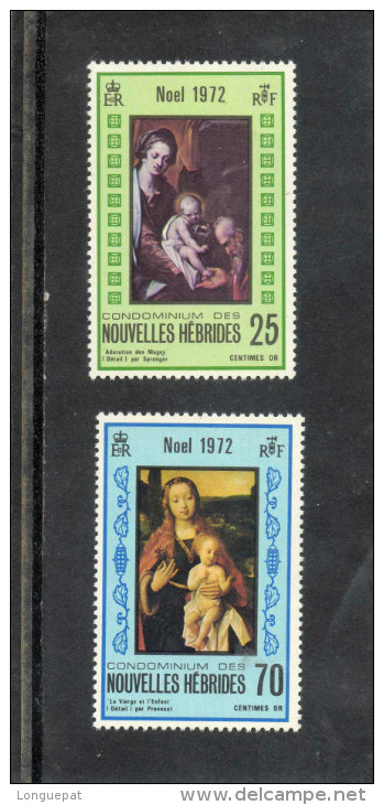 NOUVELLES-HEBRIDES : Tableaux : "Adoration Des Mages"  Spranger, "La Vierge Et L'Enfant" Provoost - Légende En Français. - Neufs