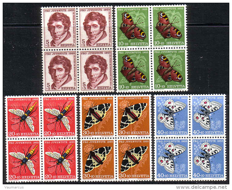 1955 PRO JUVENTUTE Bloc De 4 ** / MNH Série Complète - Unused Stamps