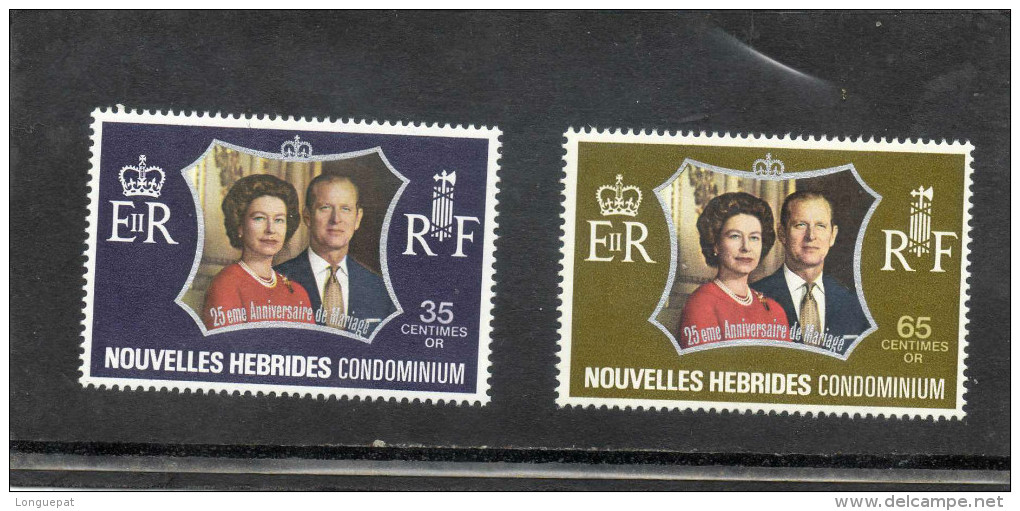 NOUVELLES-HEBRIDES : Noces D'Argent Des Souverains Britanniques : Elizabeth II, Et Prince Philip - Légende En Français. - Nuovi