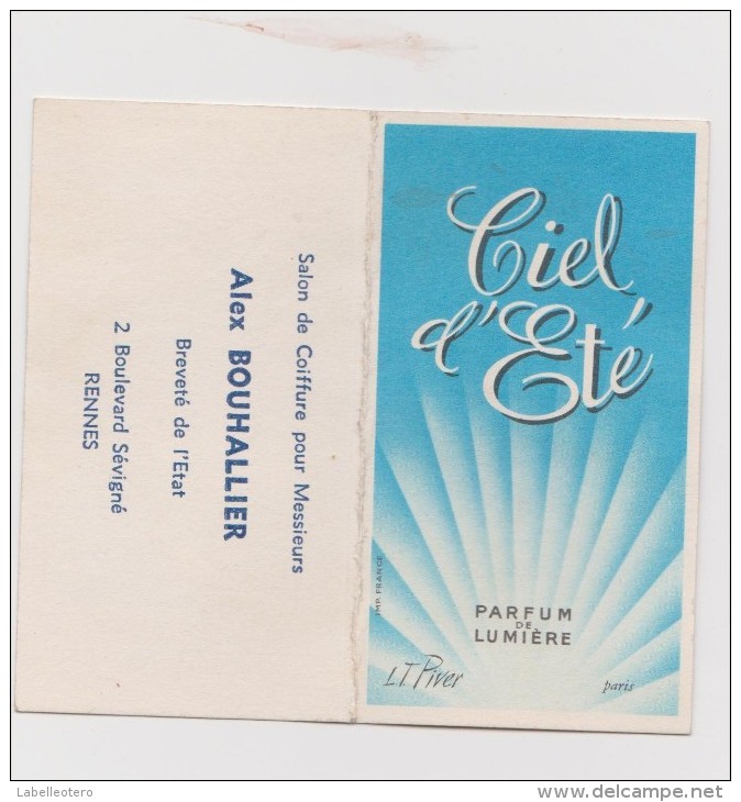 Calendrier Parfumé CIEL D'ETE PIVER Année 1965 - Kleinformat : 1961-70