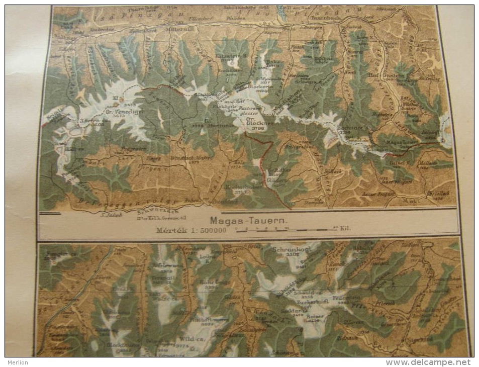 Map -THE ALPS - Austria - Salzburg - Hohen Tauern - Ötzaler Alpen 1906-Hungary Old Litho Map-1.NMA1906.81 - Geographical Maps