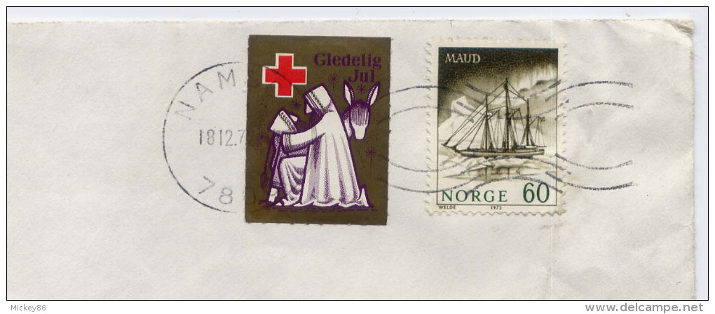 Norvège--1972--Lettre De NAMSOS Pour La France (PARIS 5°)--cachet NAMSOS Du 18-12-72-- - Brieven En Documenten