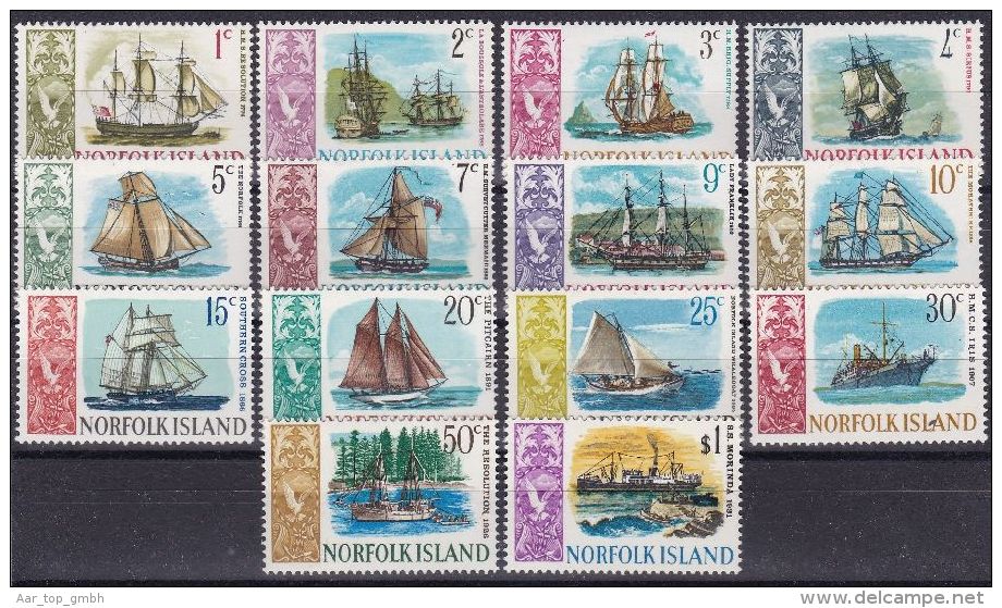 NORFOLK ISLAND 1967 Satz Schiffe Mi.# 79-92 ** Postfrisch - Ile Norfolk