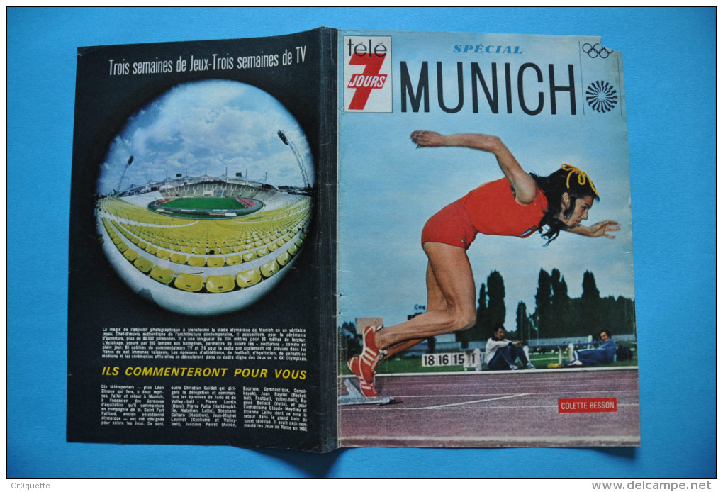 SUPPLEMENT TELE 7 JOURS - JEUX OLYMPIQUES MUNICH 1972 - COLETTE BESSON - Sonstige & Ohne Zuordnung