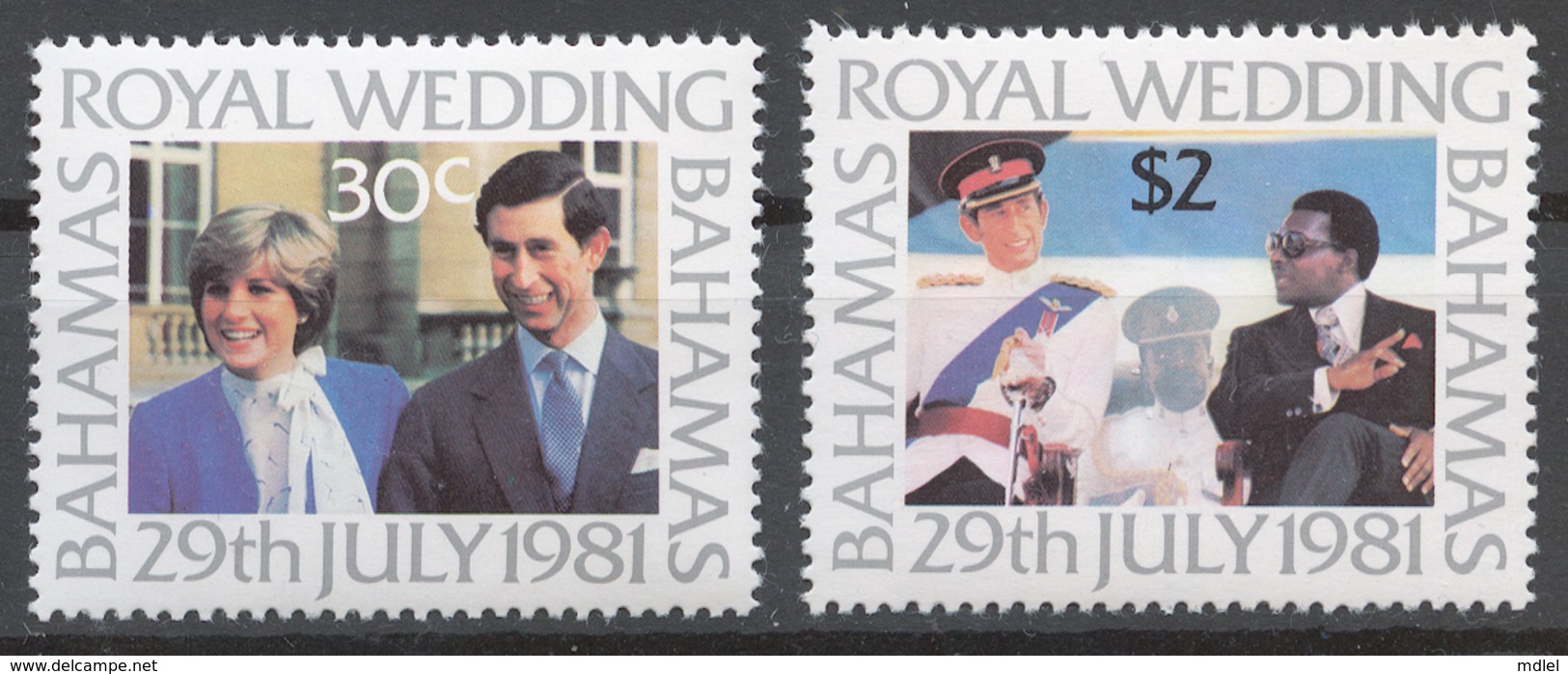 Bahamas 1981 Mi# 480-81** ROYAL WEDDING - Bahamas (1973-...)