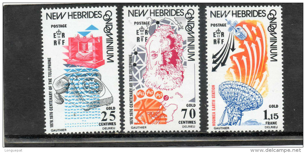 NOUVELLES-HEBRIDES : 100 Ans De La 1ère Liaison Téléphonique Par Graham Bell : Téléphones,satellite, Antenne - Anglais - Unused Stamps