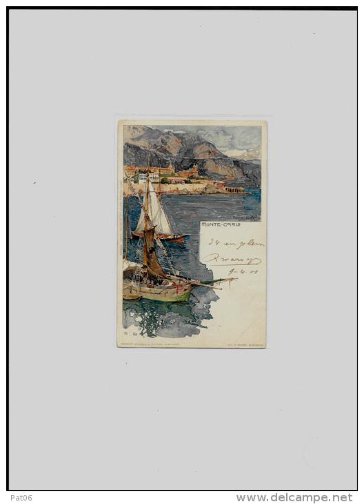 Principauté De Monaco  MONACO  Repr.Acquarelle WIELANDT 1899.Obl.T84 LA TURBIE 9 AVRIL 01 TARIF UPU - Collections & Lots