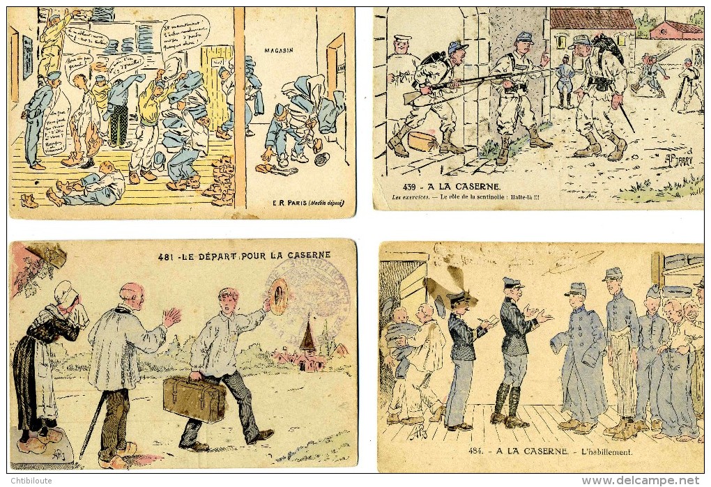 MILITARIA     " LOT 12 CARTES HUMORISTIQUES + 1 ABIMEE  "  CPA  9 X 14  VOIR SCAN - Humorísticas