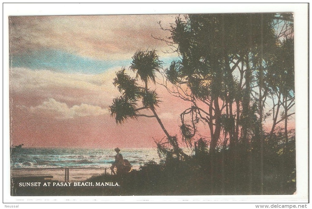 Postal De Sunset At Pasay Beach, Manila - Filipinas