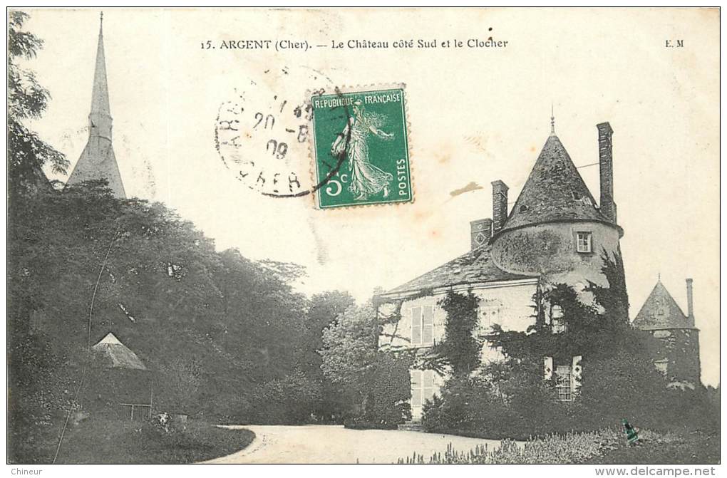 ARGENT LE CHATEAU COTE SUD ET LE CLOCHER - Argent-sur-Sauldre