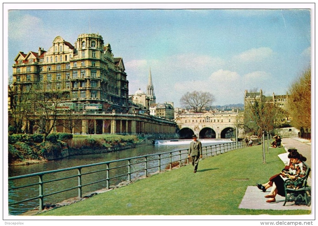 M1008 Bath - The River Avon - Pulteney Bridge / Viaggiata 1972 - Bath