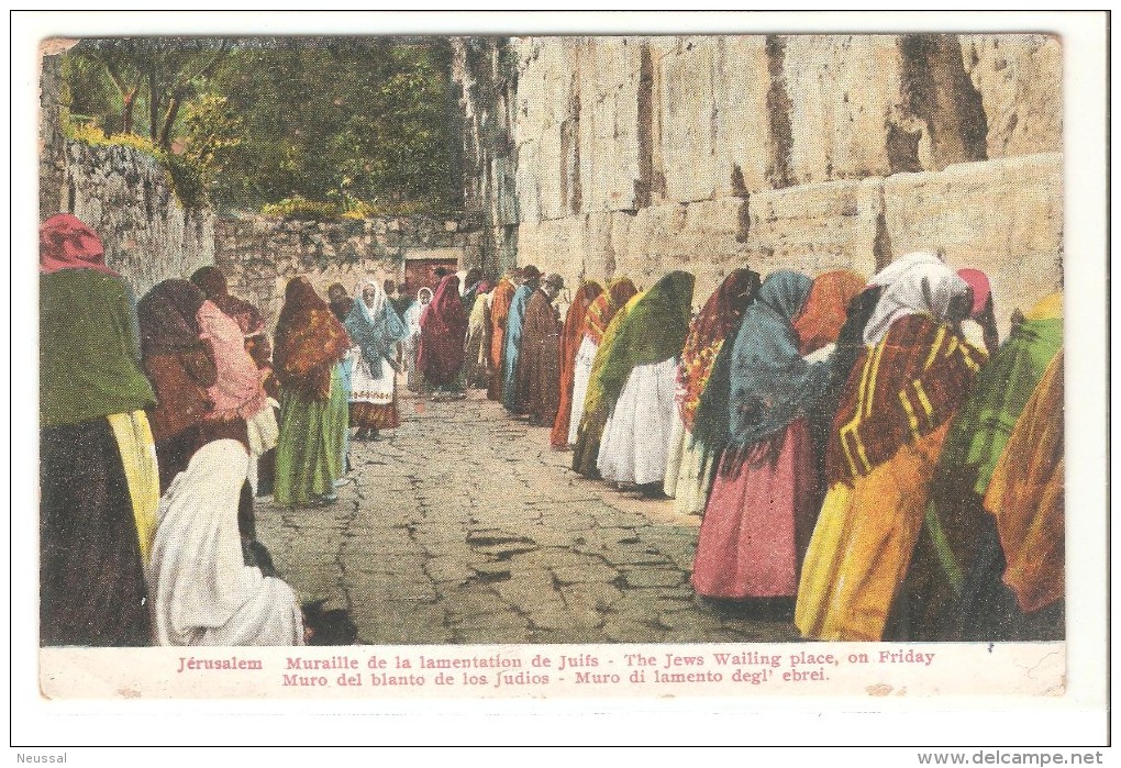 Postal De Jerusalem . Muralla De La Lamentacion. - Palestina