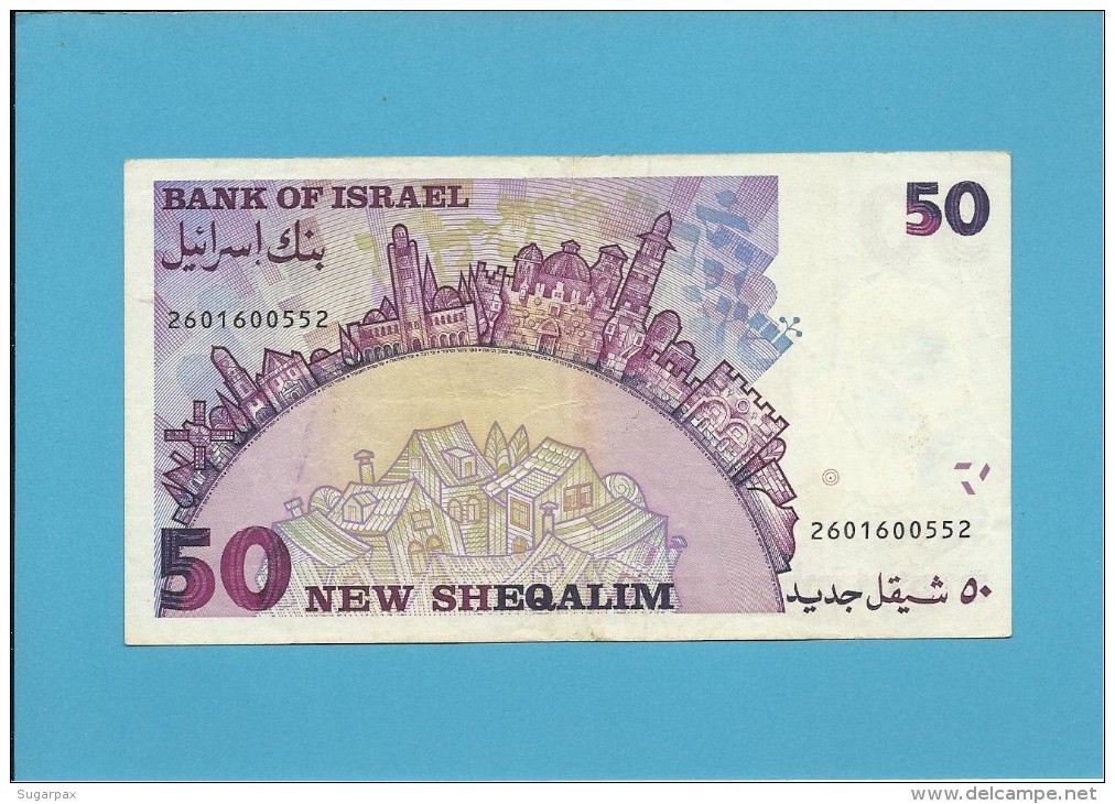 ISRAEL - 50 NEW SHEQALIM -  1992 - P 55c - Sign. 7 - Israel