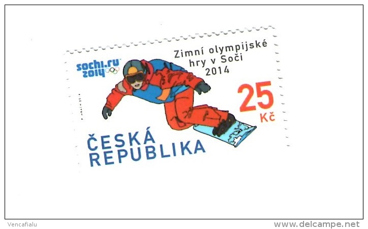 Czech Republic  2014 - Winter Olympic Games In Sochi, Snowboard, 1 Stamp, MNH - Skateboard