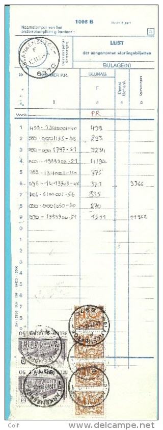 1903 Op LIJST Der Aangenomen Sortingsbiljetten Met Stempel BLANKENBERGE 1 - 1977-1985 Chiffre Sur Lion