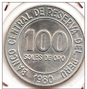 PERU 1980. 100 SOLES DE ORO.ESCUDO NACIONAL  VER FOTO NUEVA SIN CIRCULAR CN 1196 - Perú