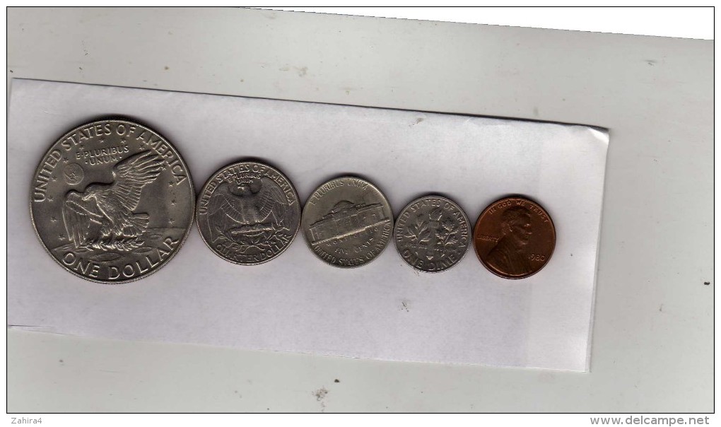 6 Pièces De One Cent , One Dime , Five Cents , Quarter Dollar , Half Dollar Et One Dollar - Mixed Lots