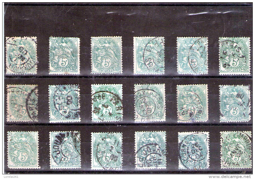 1900 - Blanc  Y&T No 111 LOT X 18 - 1900-29 Blanc