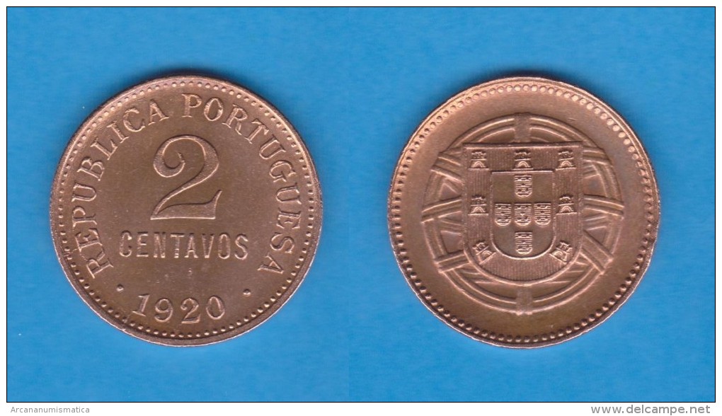 PORTUGAL  2  CENTAVOS  1.920  Bronce  KM#568   SC/UNC   DL-10.717 - Portugal