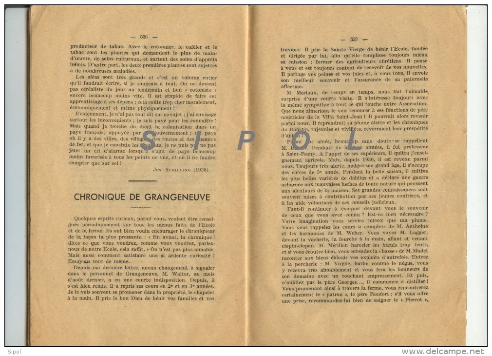 Bulletin De L Association  Amicale Des Anciens Elèves De L Ecole De St Rémy/  Grangeneuve ( Fribourg Suisse )Dec 1935 - 18 Ans Et Plus