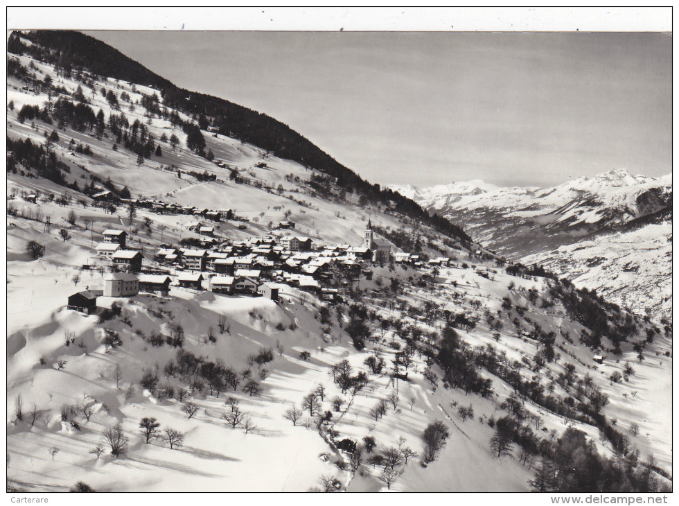 SUISSE,HLVETIA,SWISS,SWIT ZERLAND,SVIZZERA,SCHWEIZ, EISCHOLL,valais,hiver,or Blanc,carte Photo Aerienne PERROCHET - Eischoll