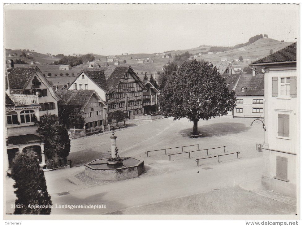 SUISSE,SCHWEIZ,SVIZZERA,S WITZERLAND,HELVETIA,SWISS ,APPENZELL,LANDSGEMEINDEP LATZ,fontaine,1947 - Appenzell