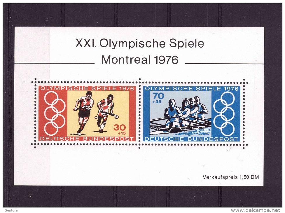 GERMANY FEDERAL REP. 1976 Olympic Games  Michel Cat  N° Block 12  MNH** - Summer 1976: Montreal