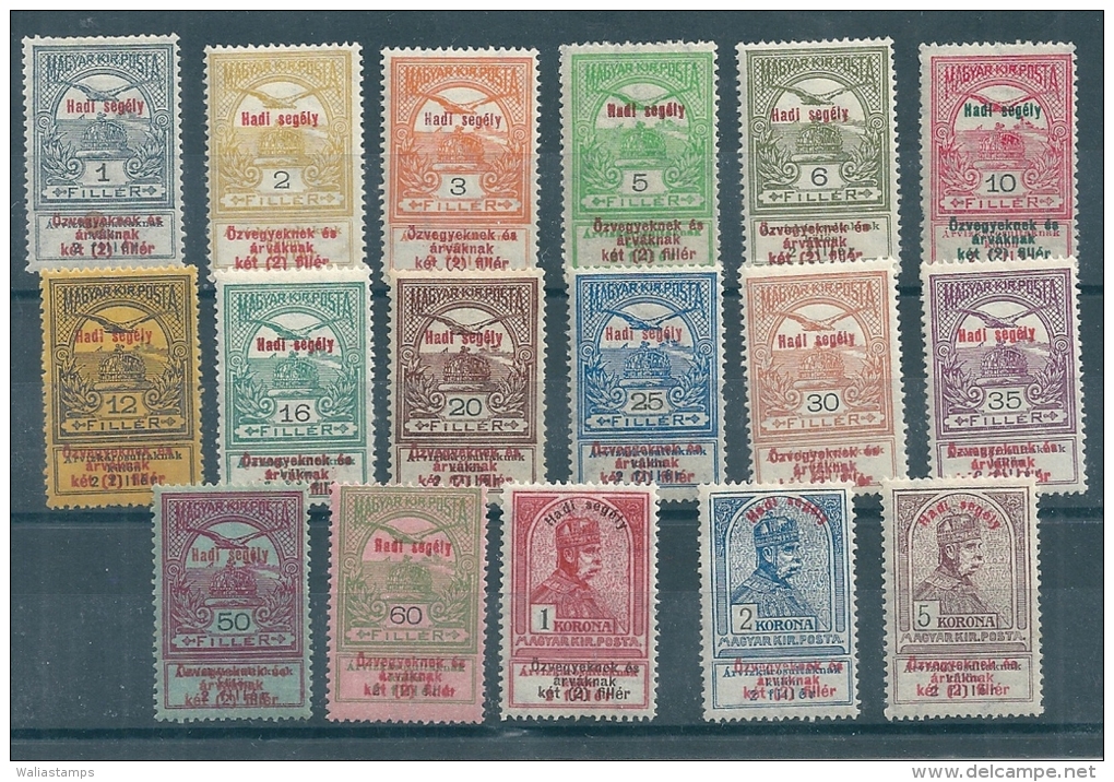 Hungary 1914 War Charity  SG 153-69 MM - Unused Stamps