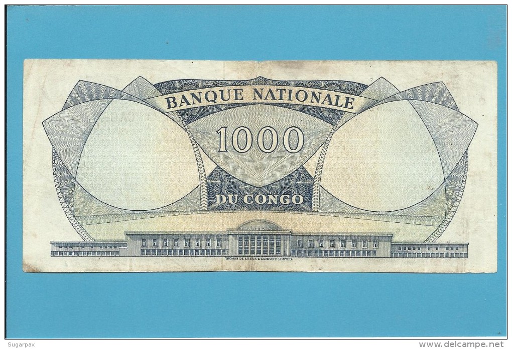 CONGO - 1000 FRANCS -  01.08.1964 - P 8 - Sign. 1 - DEMOCRATIC REPUBLIC - Democratische Republiek Congo & Zaire