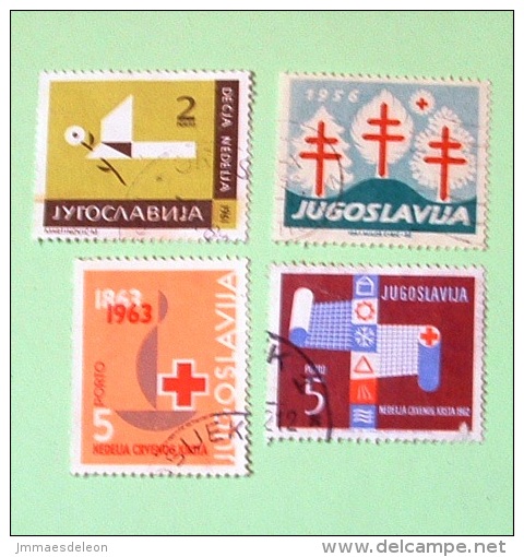 Yugoslavia 1961/63 Red Cross Origami Paper Bird Tuberculosis Label 1956 - Oblitérés