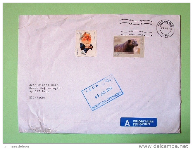 Norway 2013 Cover To Nicaragua - Bear Comics Woman - Lettres & Documents