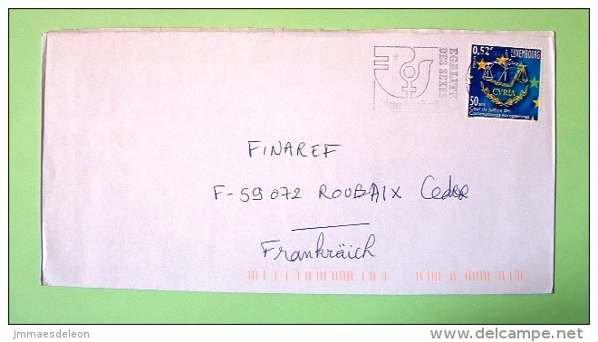 Luxembourg 2003 Cover To France - Justice Spade Balance - Women Rights Cancel - Lettres & Documents